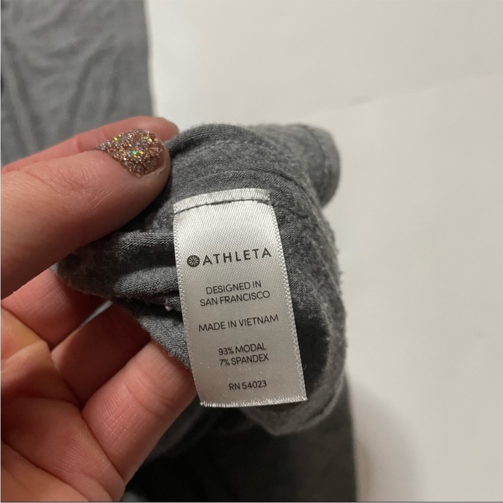Athleta Stretchy Jersey Knit Short Sleeve Loungewear Athleisure Midi Maxi Dress - Picture 3 of 5